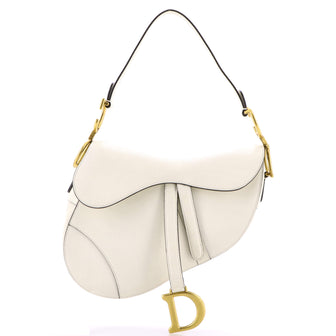 Christian Dior Saddle Handbag Leather Medium