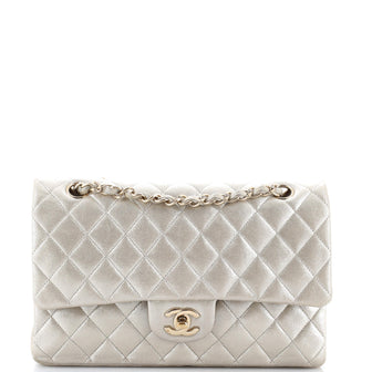 Chanel Classic Double Flap Bag Quilted Metallic Lambskin Medium