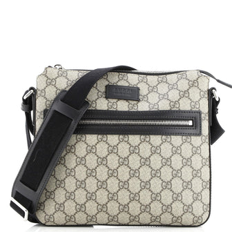 Gucci Front Zip Messenger GG Coated Canvas Medium