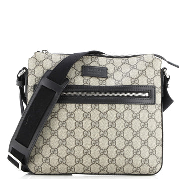 Gucci Front Zip Messenger GG Coated Canvas Medium