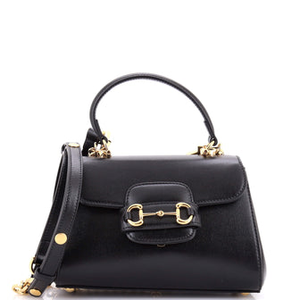 Gucci Horsebit 1955 Top Handle Flap Bag Leather Mini