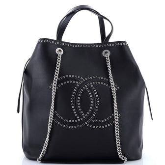 Chanel Coco Eyelets Shopping Tote Calfskin Large