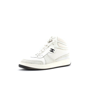 Chanel Women's CC High-Top Sneakers Fabric with Leather and Suede