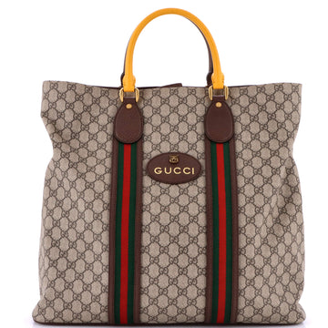 Gucci Neo Vintage Web Soft Tote GG Coated Canvas Tall