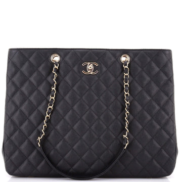 Chanel Classic CC Shopping Tote Quilted Caviar Large