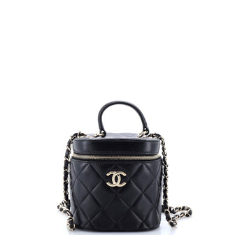 Chanel Trendy CC Top Handle Vanity Case Quilted Lambskin Small