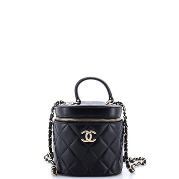 Chanel Trendy CC Top Handle Vanity Case Quilted Lambskin Small
