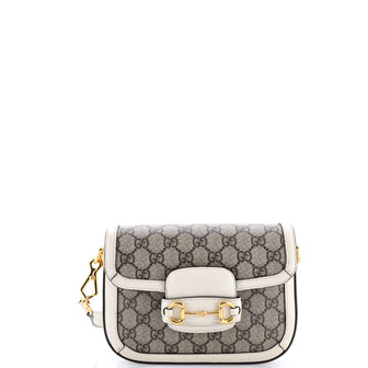 Gucci Horsebit 1955 Shoulder Bag GG Coated Canvas with Leather Mini