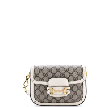 Gucci Horsebit 1955 Shoulder Bag GG Coated Canvas with Leather Mini