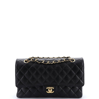 Chanel Classic Double Flap Bag Quilted Caviar Medium