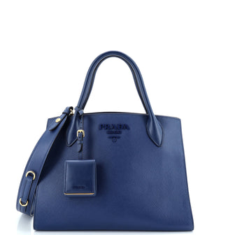 Prada Monochrome Tote Saffiano with City Calf Medium