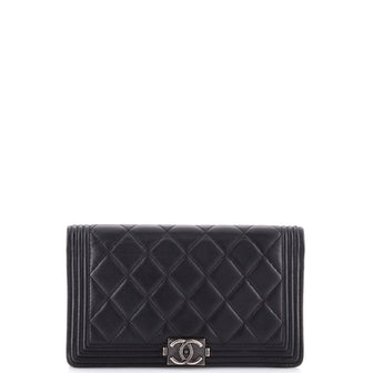 Chanel Boy Yen Wallet Quilted Lambskin