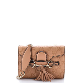 Gucci Emily Chain Flap Bag Guccissima Leather Mini