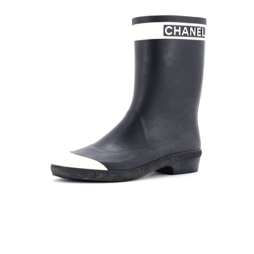 Chanel Women's Logo Short Rain Boots Rubber