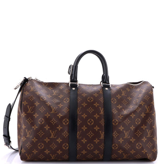 Louis Vuitton Keepall Bandouliere Bag Macassar Monogram Canvas 45