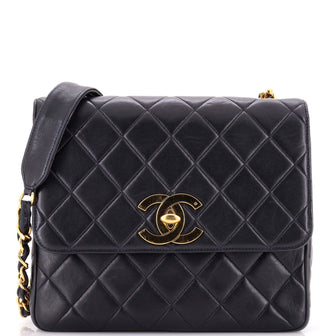Chanel Vintage Square CC Flap Bag Quilted Lambskin Medium