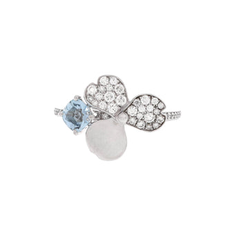 Tiffany & Co. Paper Flowers Ring Platinum with Aquamarine and Diamonds