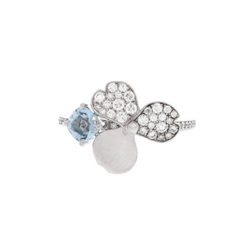 Tiffany & Co. Paper Flowers Ring Platinum with Aquamarine and Diamonds