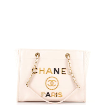 Chanel Deauville Tote Embellished Shiny Calfskin Small