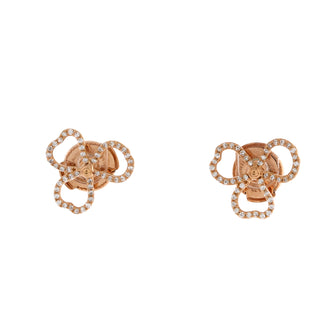 Tiffany & Co. Paper Flowers Open Flower Stud Earrings 18K Rose Gold and Diamonds Mini