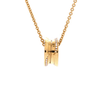 Bvlgari B.Zero1 Pendant Necklace 18K Yellow Gold with Diamonds