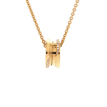 Bvlgari B.Zero1 Pendant Necklace 18K Yellow Gold with Diamonds