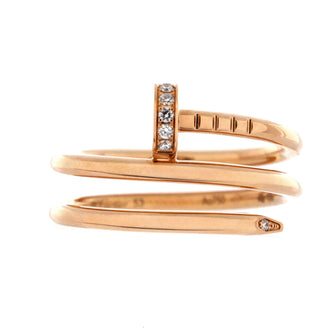 Cartier Juste un Clou Double Ring 18K Rose Gold and Diamonds Small
