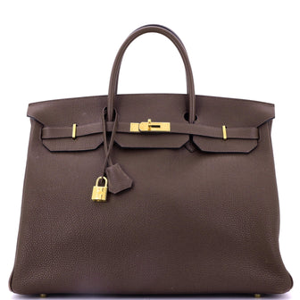 Hermes Birkin Handbag Brown Togo with Gold Hardware 40