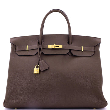 Hermes Birkin Handbag Brown Togo with Gold Hardware 40