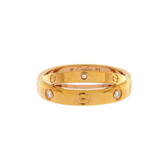 Cartier Love 6 Diamonds Double Ring 18K Yellow Gold with Diamonds