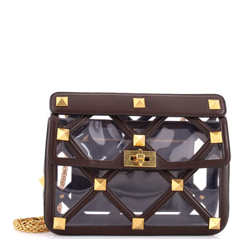 Valentino Garavani Roman Stud Flap Bag Quilted PVC with Leather Large