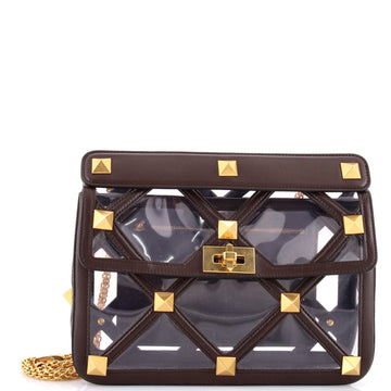Valentino Garavani Roman Stud Flap Bag Quilted PVC with Leather Large