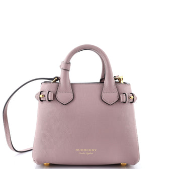 Burberry Banner Tote Leather and House Check Canvas Mini