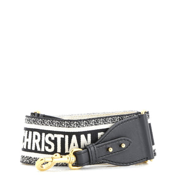 Christian Dior Logo Shoulder Strap Embroidered Canvas
