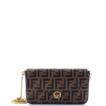 Fendi F is Fendi Envelope Clutch on Chain Zucca Embossed Leather