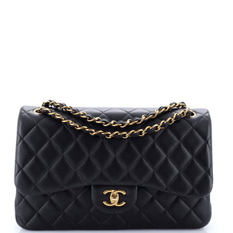 Chanel Classic Double Flap Bag Quilted Lambskin Jumbo