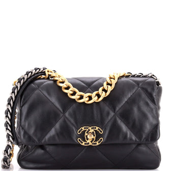 Chanel 19 Flap Bag Quilted Leather Large