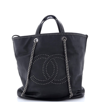 Chanel Coco Eyelets Shopping Tote Caviar Large