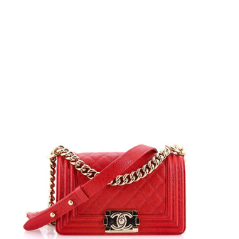 Chanel Boy Flap Bag Quilted Caviar Small