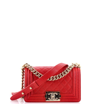 Chanel Boy Flap Bag Quilted Caviar Small