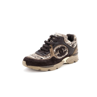 Chanel Women's CC Low-Top Sneakers Leather and Tweed