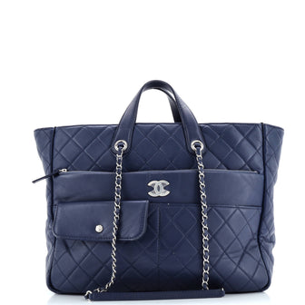 Chanel Ultra Pocket Shopping Tote Quilted Calfskin Large