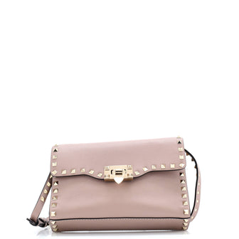 Valentino Garavani Rockstud Flip Lock Flap Bag Leather Medium