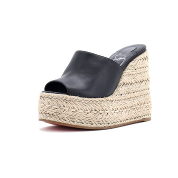 Christian Louboutin Women's Ariella Wedge Espadrille Sandals Leather