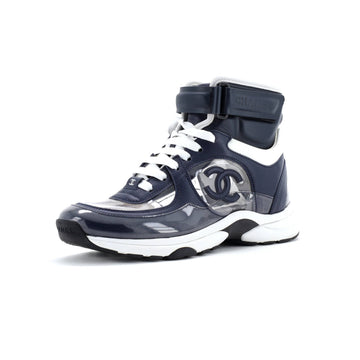 Chanel Women's CC High-Top Sneakers PVC and Leather
