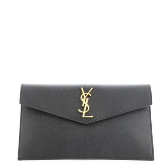 Saint Laurent Uptown Flap Wallet Leather Long