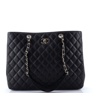 Chanel Classic CC Shopping Tote Quilted Caviar Large