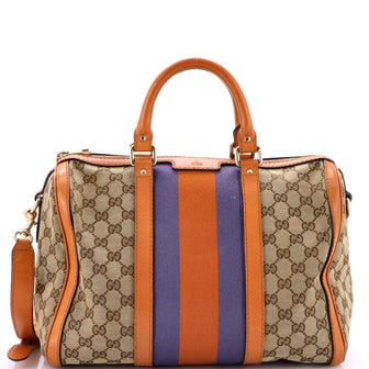 Gucci Vintage Web Boston Bag GG Canvas Medium