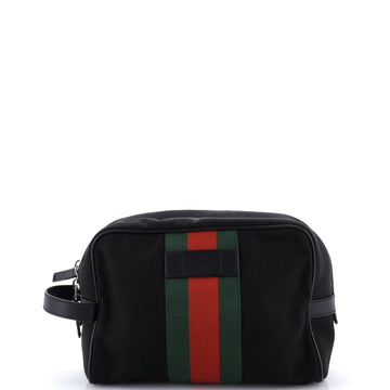 Gucci Web Handle Toiletry Pouch Techno Canvas