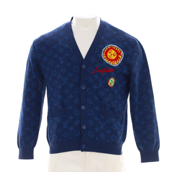 Louis Vuitton Men's X Yayoi Kusama Faces Button Up Cardigan Monogram Cotton